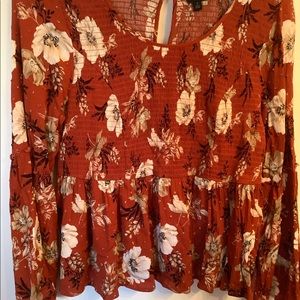 Torrid 1 Rust Babydoll Top